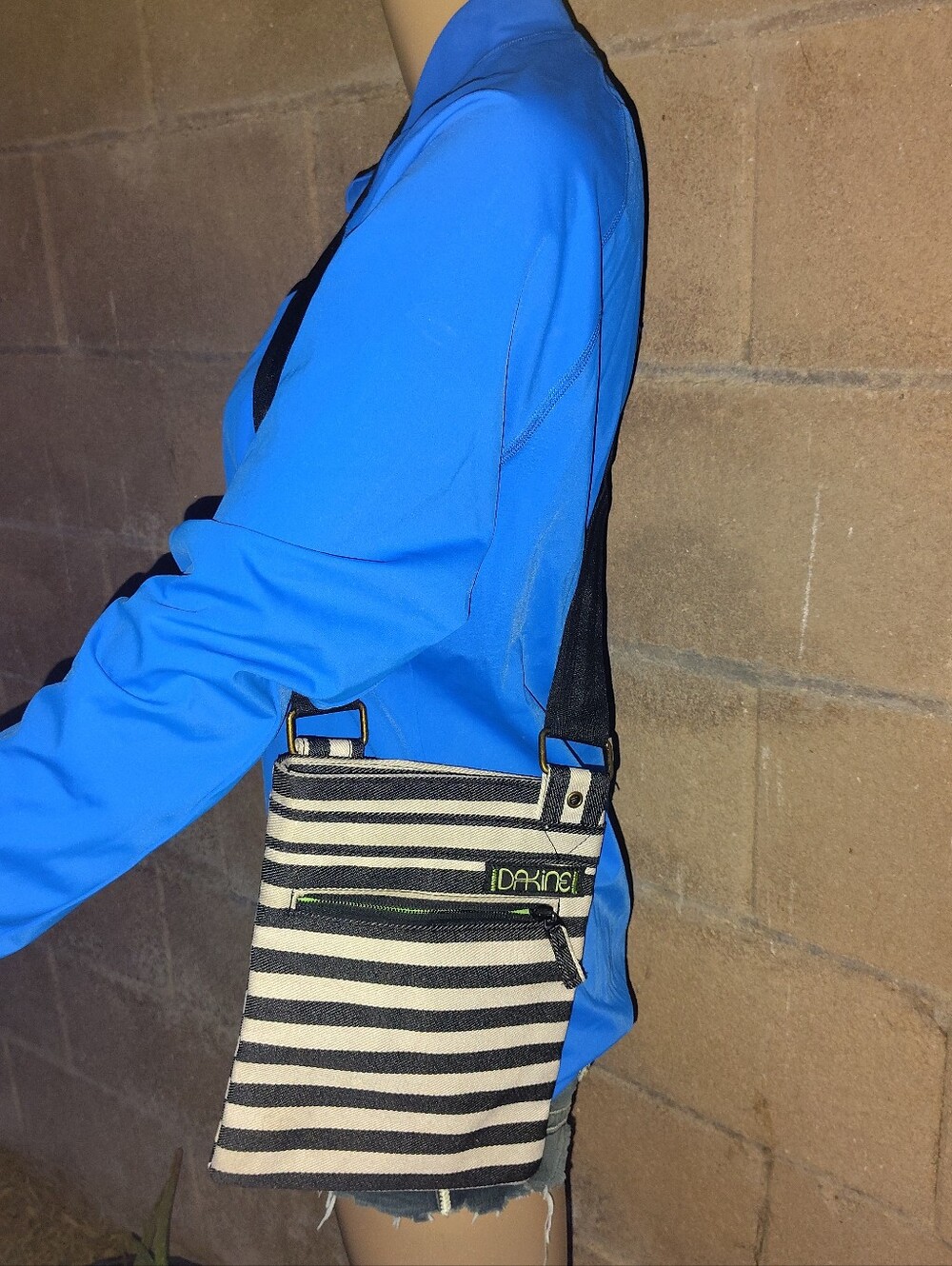 Dakine Black & Cream Striped Crossbody Bag for Men